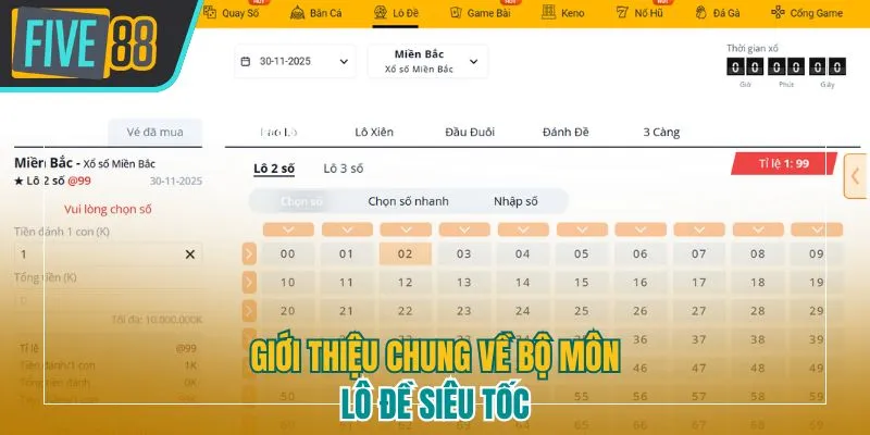 Khám phá lô đề siêu tốc five88 - Hình thức giải trí nhanh và hấp dẫn nhất hiện nay
